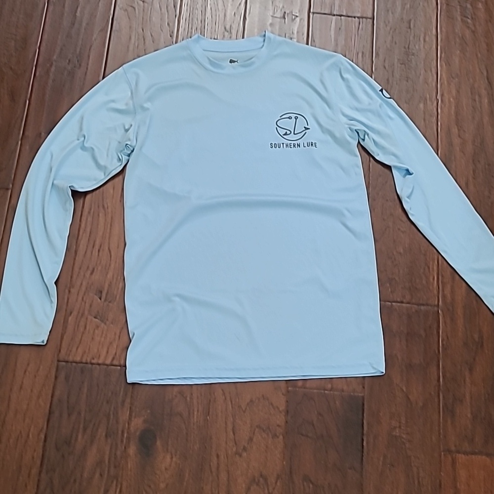 Southern Lure Light Blue Long Sleeve Shirt with Patriotic Design size Small